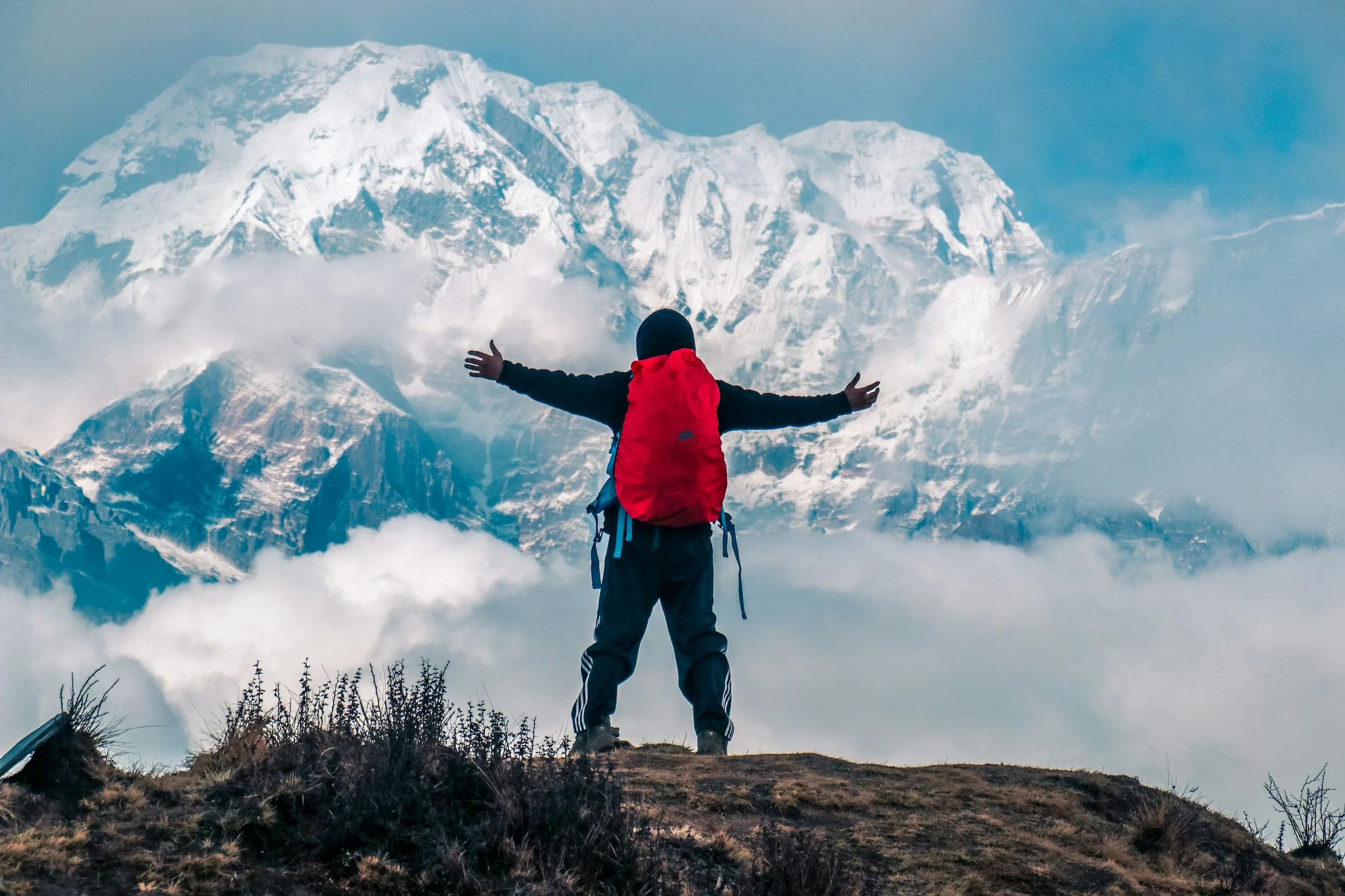 On the trail in the Annapurna Sanctuary